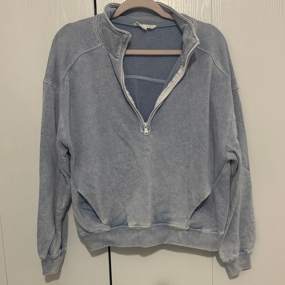 Hippie Rose Light Blue Quarter-Zip Sweatshirt